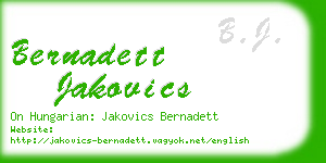 bernadett jakovics business card